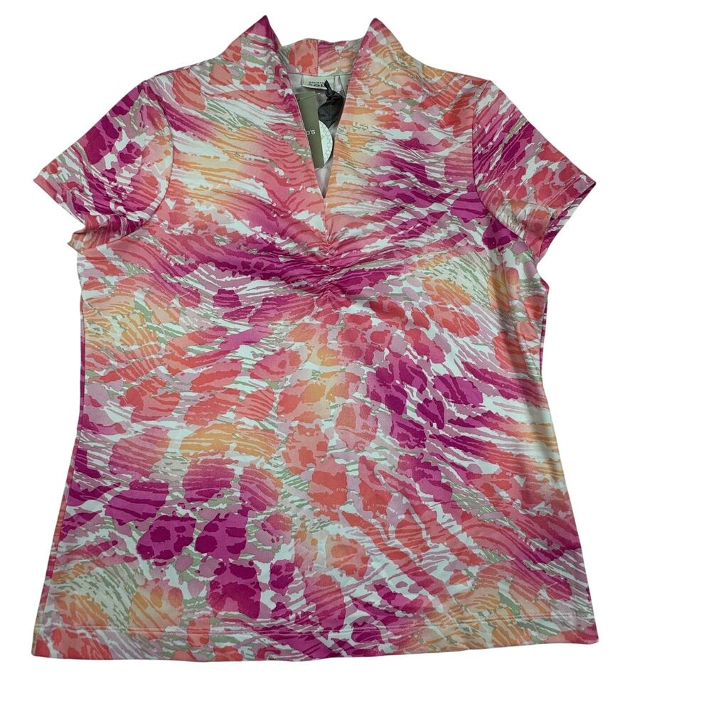 Chico's Zenergy UV Protection Performance Short Sleeve Active Top Women's Size S
